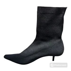 Zara Ribbed Knit Sock Ankle Boots Black EU36 US 5.5